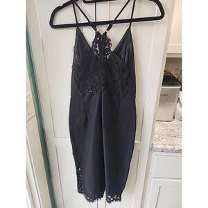 Lulus Women's‎ Only Want You Black Lace Bodycon Dress Sleeveless V-Neck Size M